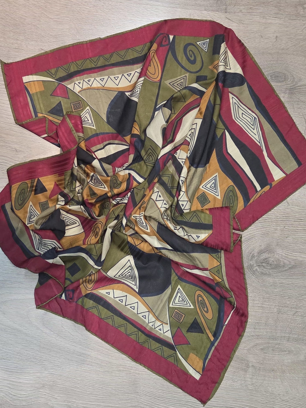 Vintage Geometric Multicolor Scarf